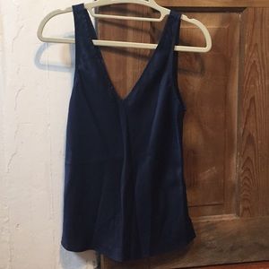 Brand new J. Crew navy silk v-neck tank